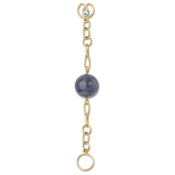 Long Lapis Lazuli Bead Expression, 9ct gold plate