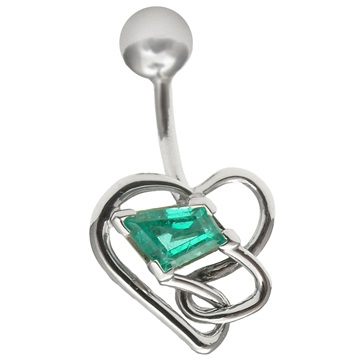 Emerald belly button ring