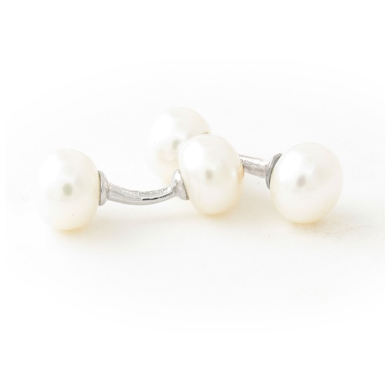 White pearl cufflinks